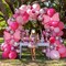 Hot Pink Balloons Pink Balloon Arch Kit Double Stuffed Pastel Balloon Garland Foil Bow and Silver Balloons For Girls Women Theme Birthday Bridal Baby Shower Bachelorette Tea Party Supplies